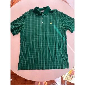 Masters Collection Green Check Pima Cotton Polo Shirt Mens XXL Golf Tournament